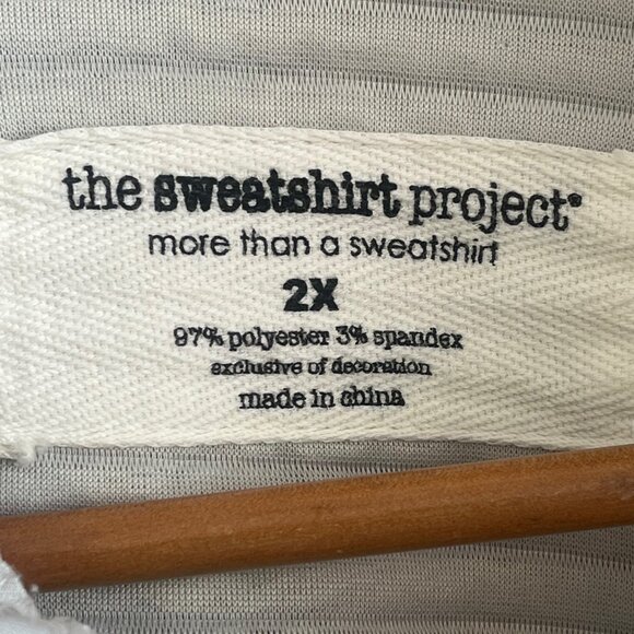 The Sweatshirt Project Ribbed Full Zip Sweatshirt Light Gray Color Size MENS 2XL - Picture 4 of 7